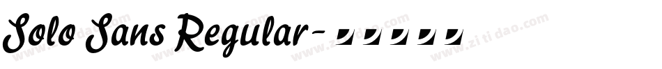 Solo Sans Regular字体转换